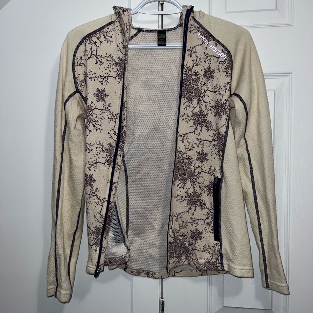 Off White and Purple Patterned Jacket